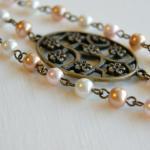 Flower Brass Charm with Pea..