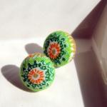 Fabric Stud Earrings - Set ..