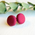 Cranberry Button Stud Earr..